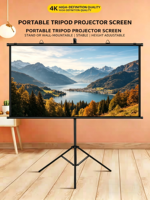 Écran de projection portable 60 pouces 16:9 avec trépied, contraste élevé, compatible 3D, idéal pour les événements et les spectacles