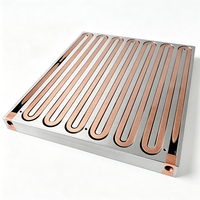 Plaque de refroidissement à eau à haute efficacité thermique 255*293*20mm en aluminium+copper avec raccord NPT