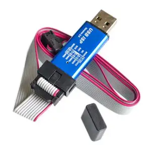 USBASP USBISP AVR Programmer USB ATMEGA8 ATMEGA128 mendukung Win7 64K dengan Cover