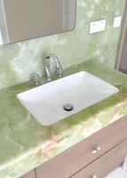 Marbre vert jade (onyx) |   Onyx vert naturel de qualité supérieure avec des veines tourbillonnantes et une lueur translucide pour la conception de murs d'accentuation de luxe
