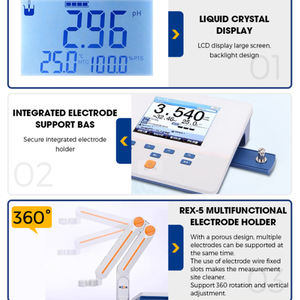 <span class=keywords><strong>pH</strong></span>-mètre de laboratoire PH300F Testeur de <span class=keywords><strong>pH</strong></span> haute précision avec ATC et 500 groupes de données pour le traitement de l'eau et les tests environnementaux - Product Image 2