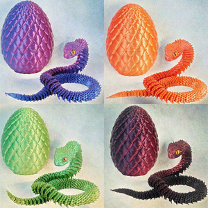 LJX Glass Snake Joint Movable Viper Figurine Ornament Animal Model Glow-in-the-Dark Maternity Birthday Gift Crafts Unisex - Product Image 2