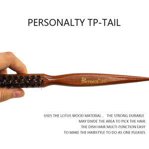Manche en bois <span class=keywords><strong>cheveux</strong></span> côté peigne doux poils de sanglier taquiner <span class=keywords><strong>brosse</strong></span> à <span class=keywords><strong>cheveux</strong></span> <span class=keywords><strong>pour</strong></span> <span class=keywords><strong>cheveux</strong></span> <span class=keywords><strong>fins</strong></span> poste de coiffure lissage style - Product Image 3