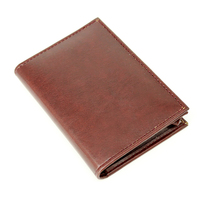 Dompet Pria Kulit Asli Coklat Tipis Model Buka Tutup, Tempat Kartu & Uang, Merk LIYAN, Modis Berkualitas Tinggi
