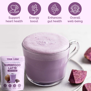 Marca Privada, Superalimento Natural, Polvo para Latte de Coco Ube, Mezcla de Camote Morado y Té Morado, Polvo para Bebida Instantánea - Product Image 5
