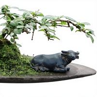 Ornamen Resin Kerbau Kecil Bergaya Pastoral, Miniatur Lanskap Bonsai, Dekorasi Pot Bunga, Hiasan Halaman, Batu Taman, Dekorasi Air Mancur