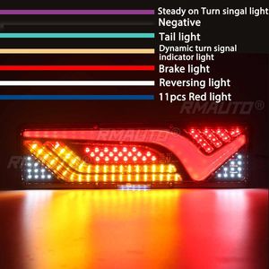 2 pièces Feux arrière LED dynamiques 24V pour camion, clignotants, feux stop, feux de recul, pour remorque, poids lourd, bus, camping-car, caravane, pour Kamaz - Product Image 3