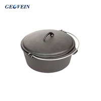 Cocotte en fonte pré-assaisonnée Geovein pour la cuisine en plein air