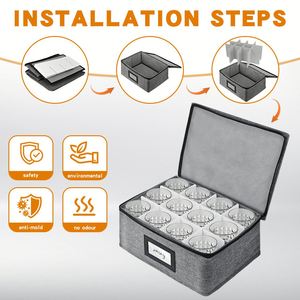 Wholesale Custom Polyester Whiskey & Wine Glass Storage Box with Protection <b>Portable</b> for Home <b>Bar</b> or Gifting - Product Image 2
