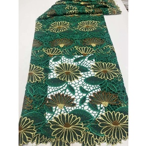 Tela de encaje guipur Las telas de encaje de alta calidad lideran la industria Bordado de tela de encaje de bajo precio para <span class=keywords><strong>vestido</strong></span> de novia - Product Image 1