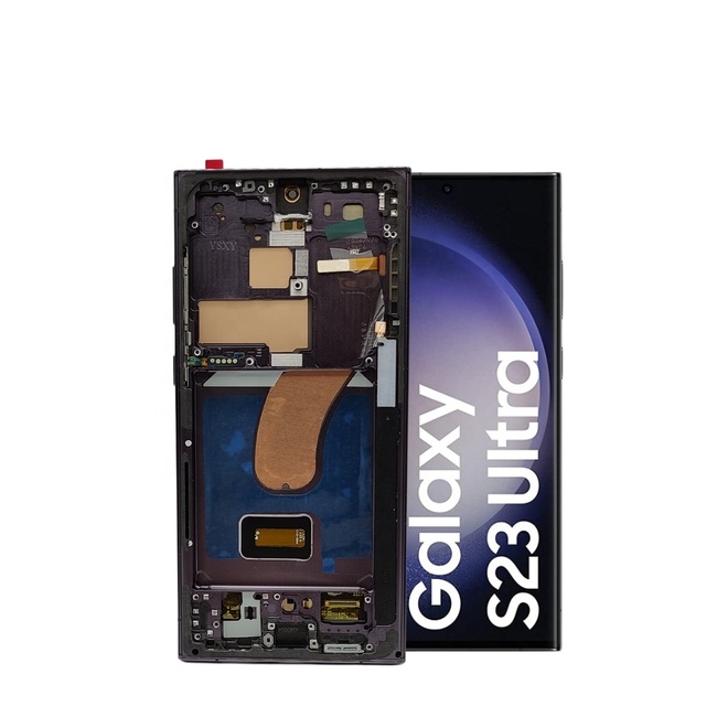 Soft OLED S918 Service Pack LCD for Samsung Galaxy S23 ultra Mobile Phone Repaired Parts LCD with Frame Assembly