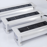 Module de table de conférence personnalisable avec prise électrique escamotable et rotative intégrée