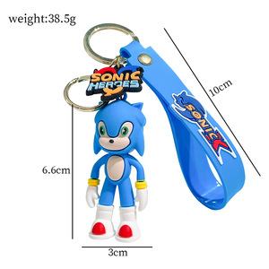 Vente en gros de <span class=keywords><strong>porte</strong></span>-clés en silicone <span class=keywords><strong>Sonic</strong></span> Mouse avec motif dessin animé pendentif sac cadeau enfant voiture <span class=keywords><strong>porte</strong></span>-clés 3D souple anime - Product Image 5