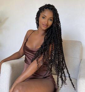 Extensiones <span class=keywords><strong>de</strong></span> cabello trenzado <span class=keywords><strong>de</strong></span> 12-28 pulgadas, cabello sintético pretrenzado con ondas al agua, ombré, Passion Twist - Product Image 6