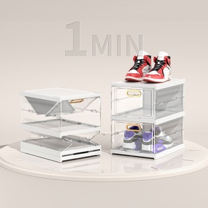 Simple <b>Plastic</b> Desktop Drawer Organizer Cosmetic <b>Display</b> Organizer Storage Vertical Desktop Shoe Storage <b>Box</b> Cabinet Household - Product Image 2