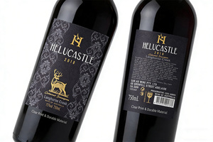 Custom Luxury Printing Wine Bottle <b>Packaging</b> <b>Label</b> Gold Foil Stamping Textured Varnished Embossed Vinyl Sticker - Product Image 6