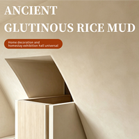 Revêtement artistique en boue de riz glutineux ancien, facile à nettoyer, respirant, ton terreux chaleureux style ferme, anti-moisissure