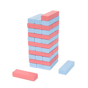 工厂批发OEM木质彩色翻滚塔桌游戏儿童教育堆叠积木和多米诺骨牌套装 - Product Image 2