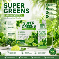Complément Liquide Super Greens 10ml Sachets Mélange de Kale, Spiruline et Herbe de Blé OEM ODM Formule Personnalisée Fournisseur en Gros Fabricant