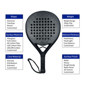 Raqueta de Pádel de Carbono KingQ 3K 12K 18K de Alto Rendimiento para Tenis Playa, Acabado Brillante/Mate, Suministro Directo de Fábrica - Product Image 4