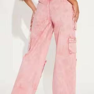 กางเกงขาบานทรงหลวมสไตล์ฮิปฮอปสำหรับผู้หญิง รุ่นซัมเมอร์ 2025 ผ้าทวิลล์ เอวต่ำ สั่งทำได้ - Product Image 2