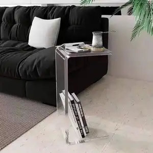 Acrílico Side Table Móveis de sala Home Decor personalizado plexiglass cama sidetable acrílico console mesa para sala de estar