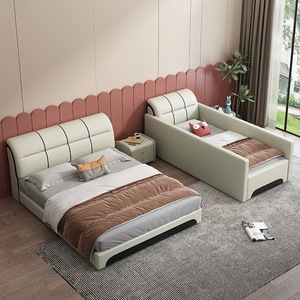 Cama para padres e hijos extraíble con cuero de alta calidad o tela cama para niños camas de almacenamiento más anchas de gran tamaño - Product Image 2