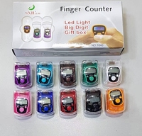 Compteur à main avec support-Clicker mécanique et numérique pour golf, 5 chiffres, coque en acier inoxydable 304, orange/blanc/rose