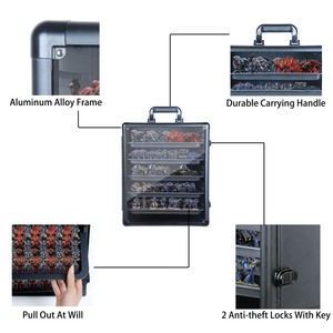 Boîte de rangement pour miniatures, étui de transport pour miniatures, cadre en alliage d'<span class=keywords><strong>aluminium</strong></span> avec serrure - Product Image 5