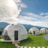 Tente Dôme Géodésique en Aluminium Imperméable Quatre Saisons, en Polyester 210T, Luxe, Résistante au Vent, Personnalisable ODM, pour Glamping, Cabane, Ferme, B&B, Vacances