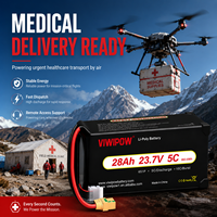 VIWIPOW Baterai Lithium Ion Semi Solid State 6S 23.7V 28000mAh Kapasitas Tinggi Isi Ulang untuk UAV, Kuantitas Besar