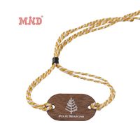 Pulsera de Tela Tejida con Chip NFC de 13.56MHz, para Acceso a Hoteles y Resorts, con Diseño de Bambú