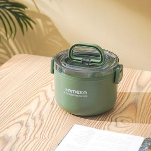 持ち運び可能、積み重ね可能、4層、2800ml容量、ステンレス製、丸型、断熱、漏れなし、大人、オフィス、学校、子供用弁当箱セット - Product Image 6