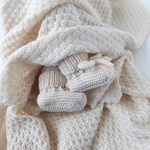 Chaussons bébé tricotés sur mesure, chaussons en tricot épais, chauds pour l'hiver, premiers pas, chaussures au crochet, faits à la main, unisexes, chaussettes pour bébés - Product Image 6
