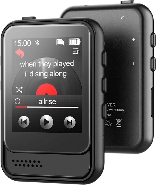 Mini Mp3 Player with BT, Portable Music Player Built-in TF Card Slot and HD Speaker Full-Touch Screen Mp3 Mp4 Player
