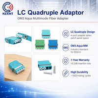 KEXINT LC Quadruple FTTH Multi Mode OM3 Aqua 4 Core Konektor Optik Serat Optik Adaptor