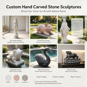 Jardinière rustique vintage en pierre calcaire sculptée à la main, bassin rond multi-facettes pour la décoration des villas, cours, patios, bonsaïs et arbustes - Product Image 4