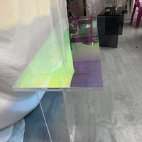 Table à manger rectangulaire moderne en acrylique, plateau en acrylique, pieds en acrylique, écologique, durable, imperméable, 8 places, hôtel, appartement, salle à manger