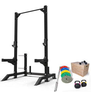 <span class=keywords><strong>POWERMAN</strong></span> pour Cage de musculation en métal commerciale, rack à squats, équipement de musculation robuste pour la maison, J-Cups réglables, barre de traction multi-prises, Cross - Product Image 4