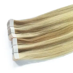 Kualitas Terbaik kutikula grosir tak terlihat nyata mentah 100 rambut Virgin Tape dalam kain manusia Remy ekstensi rambut