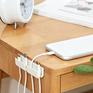Desktop Cable Organizer Rectangle White 3-Pack Hook Type Portable Charging Clips Storage For Office Desk Organization - Product Image 1