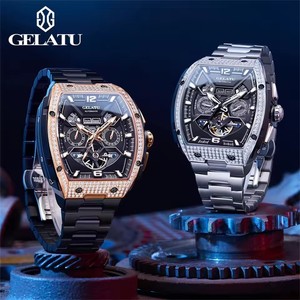 Reloj GELATU para hombre con esfera grande, automático, mecánico, hueco, resistente al agua, con fecha y día de la semana, reloj de lujo. - Product Image 2