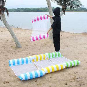 Hamac flottant gonflable à double tube avec dossier rayé, fourni par le fabricant, pour adultes – Sièges de relaxation flottants - Product Image 5