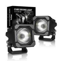 Phare de conduite LED cube 25W de 2 pouces avec lentille de projecteur – Vente en gros