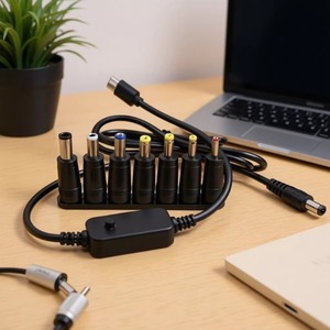 Câble de type C à tension réglable, 5 12 20V, pour routeur, modem optique, ordinateur portable, charge rapide avec 8 adaptateurs - Product Image 2