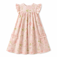 Robe florale pour filles, manches à volants, brodée, tenue de fête pour tout-petits, anniversaire, boutique, tenue personnalisée, OEM, marque privée