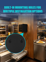 Nueva impresora térmica de recibos de escritorio negra de 80 mm con Bluetooth, Wi-Fi y LAN para supermercados.