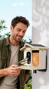 Mangeoire à oiseaux professionnelle avec caméra 4K HD, alimentation solaire sans fil, niche extérieure intelligente avec identification des espèces et station de détection automatique de nourriture - Product Image 5