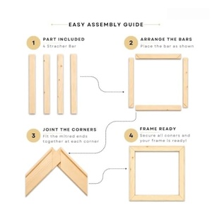 โครงไม้สำหรับงานเพชรปัก DIY, แถบไม้แข็งแรงสำหรับยึดผ้าใบ DIY, แถบไม้ยึดผ้าใบสำหรับติดผนัง - Product Image 2