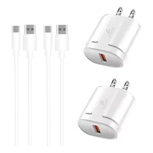 Confezione da 2 caricabatterie USB veloci da 5 V 2,1 A con cavo micro USB - Product Image 1